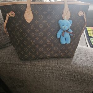 No Brand Monogram Canvas Tote Bag - Brown